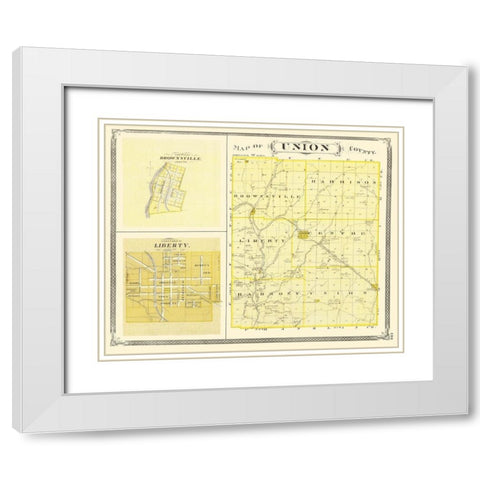 Union Indiana - Baskin 1876 White Modern Wood Framed Art Print with Double Matting by Baskin