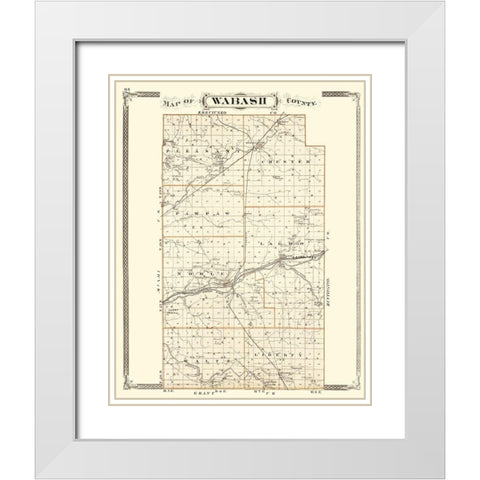 Wabash Indiana - Baskin 1876 White Modern Wood Framed Art Print with Double Matting by Baskin