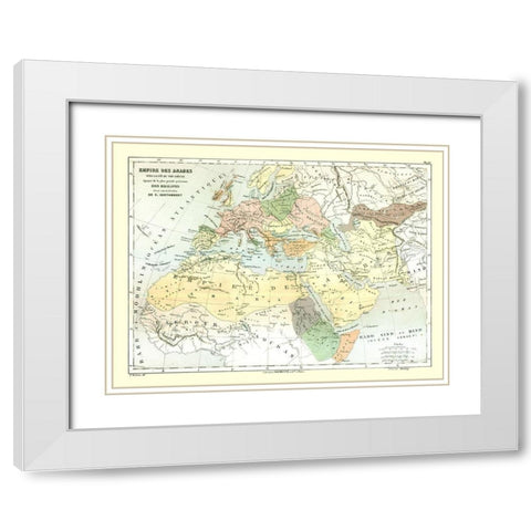 Arabian Empire - Cortambert 1880 White Modern Wood Framed Art Print with Double Matting by Cortambert