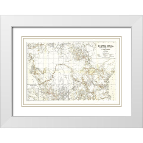 Central Africa - Hart 1885 White Modern Wood Framed Art Print with Double Matting by Hart