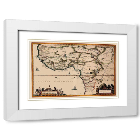 Western Africa - Dapper 1670 White Modern Wood Framed Art Print with Double Matting by Dapper