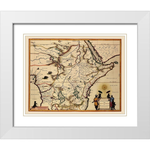 Eastern Africa - Blaeu 1635 White Modern Wood Framed Art Print with Double Matting by Blaeu