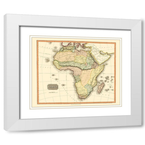 Africa - Cumming 1817 White Modern Wood Framed Art Print with Double Matting by Cumming