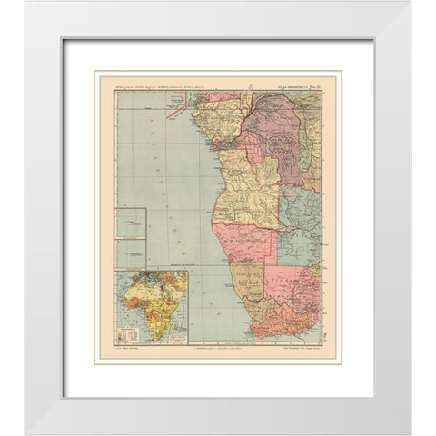 Southwestern Africa - Streit 1913 White Modern Wood Framed Art Print with Double Matting by Streit