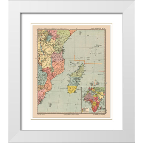 Southeastern Africa Madagascar - Streit 1913 White Modern Wood Framed Art Print with Double Matting by Streit