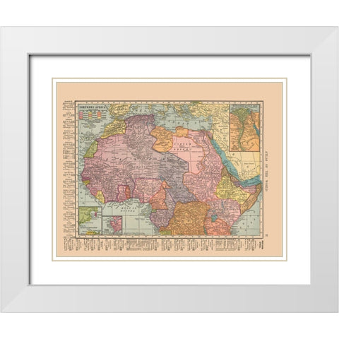 Northern Africa - Hammond 1910 White Modern Wood Framed Art Print with Double Matting by Hammond