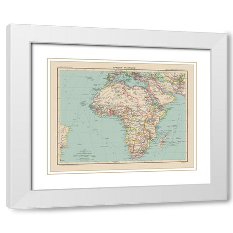 Political Africa - Schrader 1908 White Modern Wood Framed Art Print with Double Matting by Schrader
