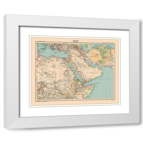 North East Africa - Schrader 1908 White Modern Wood Framed Art Print with Double Matting by Schrader
