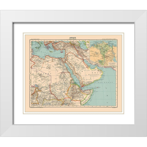 North East Africa - Schrader 1908 White Modern Wood Framed Art Print with Double Matting by Schrader