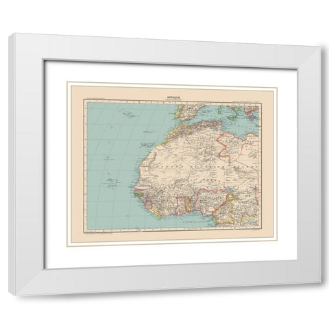 North West Africa - Schrader 1908 White Modern Wood Framed Art Print with Double Matting by Schrader