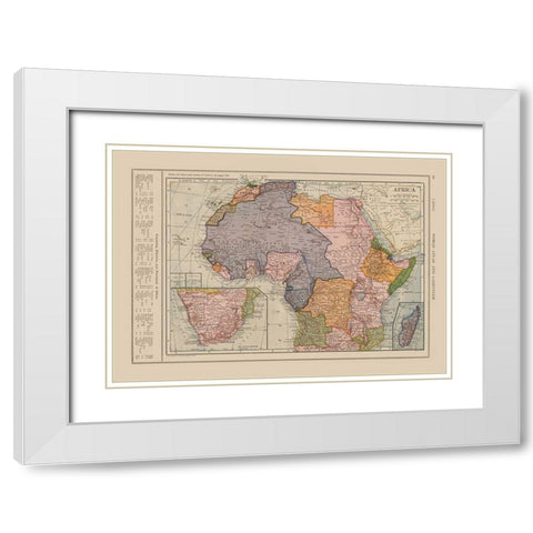Africa - Reynold 1921 White Modern Wood Framed Art Print with Double Matting by Reynold