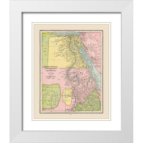 Northeastern Africa - Cram 1892 White Modern Wood Framed Art Print with Double Matting by Cram