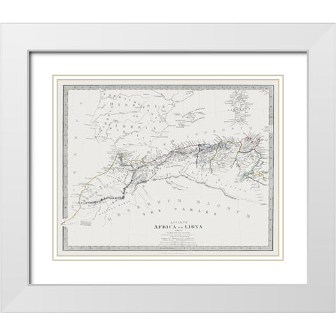 Ancient Northern Africa - Hall 1830 White Modern Wood Framed Art Print with Double Matting by Hall