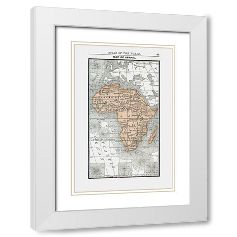 Africa - Alden 1886 White Modern Wood Framed Art Print with Double Matting by Alden