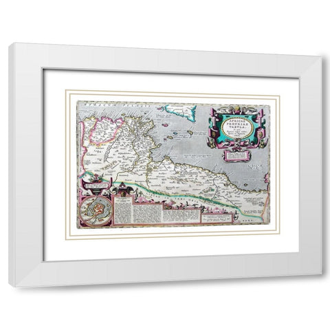 Ancient Africa - Ortelius 1570 White Modern Wood Framed Art Print with Double Matting by Ortelius