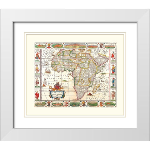 Africa - Visscher White Modern Wood Framed Art Print with Double Matting by Visscher