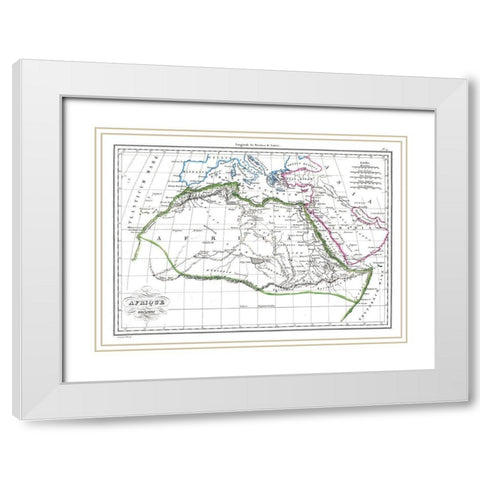 Ancient Africa - Thierry White Modern Wood Framed Art Print with Double Matting by Thierry