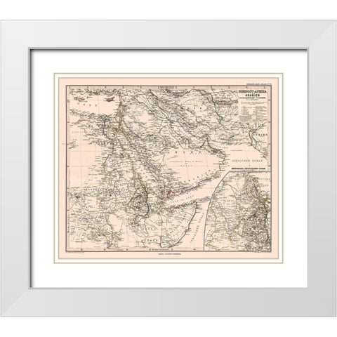 North Africa Arabia - Steilers 1881 White Modern Wood Framed Art Print with Double Matting by Steilers