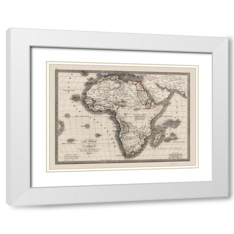 Africa - Monin 1839 White Modern Wood Framed Art Print with Double Matting by Monin