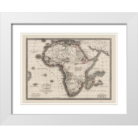 Africa - Monin 1839 White Modern Wood Framed Art Print with Double Matting by Monin