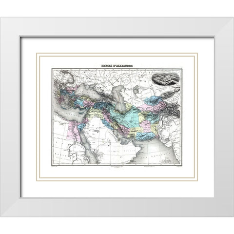 Alexander the Great Empire Europe Asia - Lacoste White Modern Wood Framed Art Print with Double Matting by Lacoste