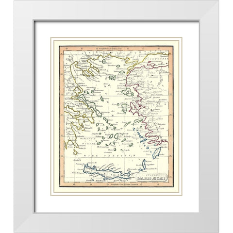 Aegean Islands Europe - Fenner 1830 White Modern Wood Framed Art Print with Double Matting by Fenner