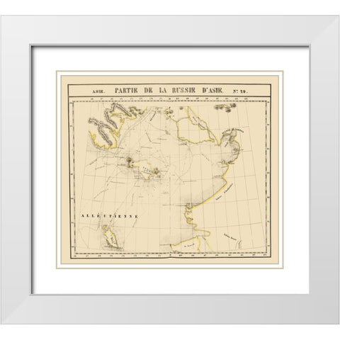 Russia in Asia - Vandermaelen 1827 White Modern Wood Framed Art Print with Double Matting by Vandermaelen