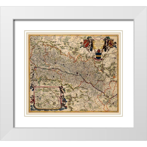 Alsace Region France - De Wit 1688 White Modern Wood Framed Art Print with Double Matting by De Wit
