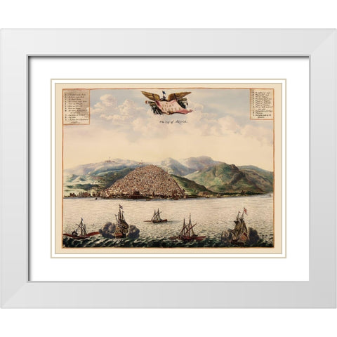 Algiers Mapbook Algeria - Ogilby 1690 White Modern Wood Framed Art Print with Double Matting by Ogilby