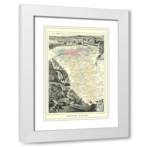 Algeria - Migeon 1869 White Modern Wood Framed Art Print with Double Matting by Migeon