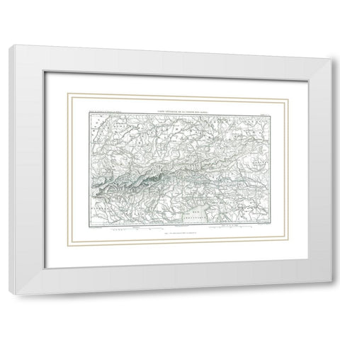 Alps Europe - Thiers 1866 White Modern Wood Framed Art Print with Double Matting by Thiers