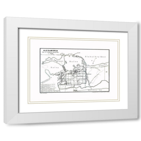 Alexandria 3 to 5 BC Egypt - Baedeker 1913 White Modern Wood Framed Art Print with Double Matting by Baedeker