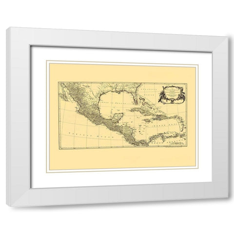 Americas Caribbean Gulf of Mexico - Jefferys 1760 White Modern Wood Framed Art Print with Double Matting by Jefferys