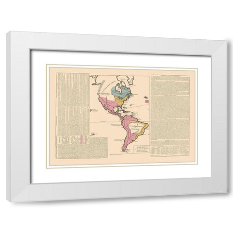 America - Le Sage 1801 White Modern Wood Framed Art Print with Double Matting by Le Sage