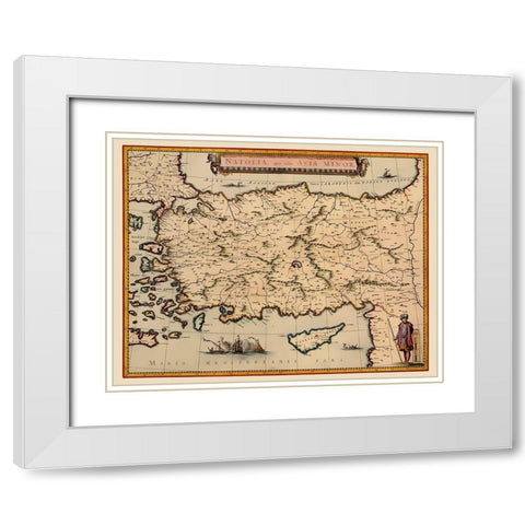 Anatolian Peninsula Asia Minor - Mariette 1635 White Modern Wood Framed Art Print with Double Matting by Mariette