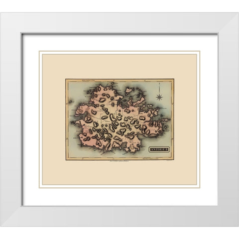 Antigua - Lucas 1823 White Modern Wood Framed Art Print with Double Matting by Lucas