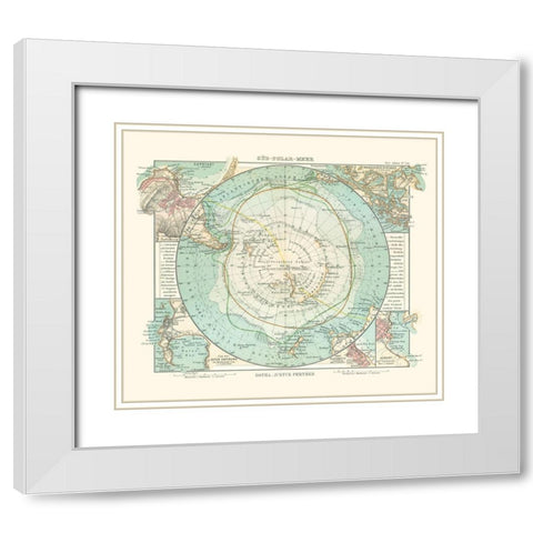 Antarctic Ocean - Perthes 1914 White Modern Wood Framed Art Print with Double Matting by Perthes