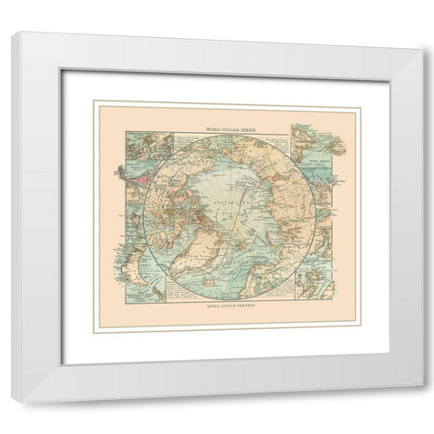 Arctic Ocean - Perthes 1914 White Modern Wood Framed Art Print with Double Matting by Perthes