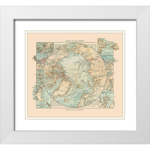 Arctic Ocean - Perthes 1914 White Modern Wood Framed Art Print with Double Matting by Perthes