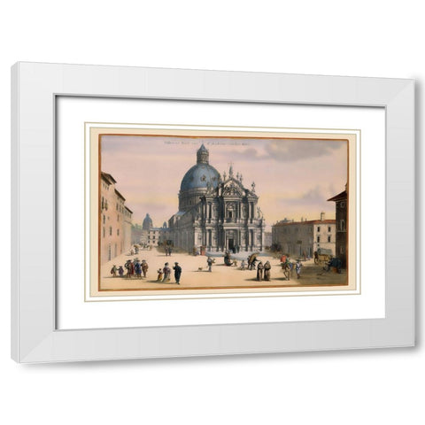 Apostles Guesthouse Rome Italy - Visscher 1681 White Modern Wood Framed Art Print with Double Matting by Visscher