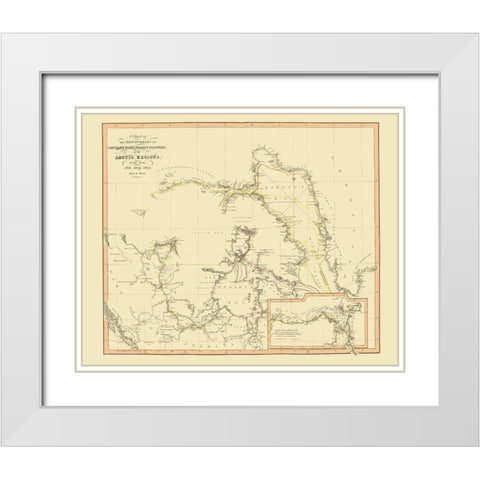 Arctic Region Discoveries Canada - Thomson 1822 White Modern Wood Framed Art Print with Double Matting by Thomson