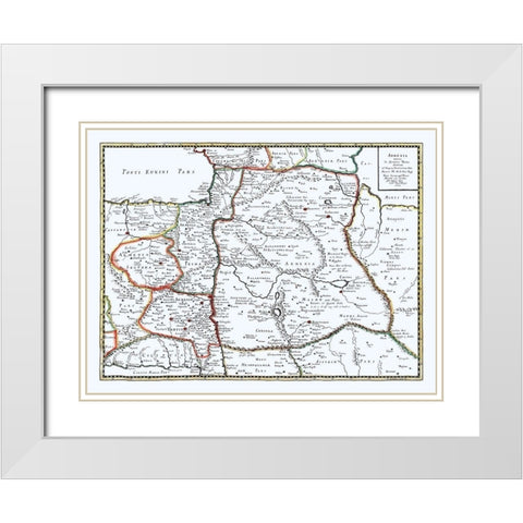 Armenia - Sanson 1641 White Modern Wood Framed Art Print with Double Matting by Sanson