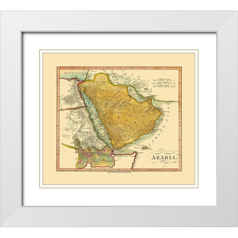 Arabia - Darton 1812 White Modern Wood Framed Art Print with Double Matting by Darton