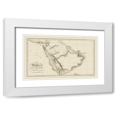 Arabia - Playfair White Modern Wood Framed Art Print with Double Matting by Playfair