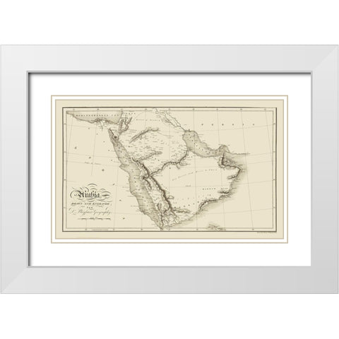 Arabia - Playfair White Modern Wood Framed Art Print with Double Matting by Playfair