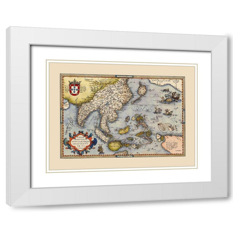 Southeast Asia Indonesia Philippines Japan White Modern Wood Framed Art Print with Double Matting by Ortelius