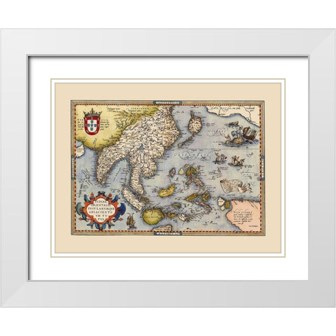 Southeast Asia Indonesia Philippines Japan White Modern Wood Framed Art Print with Double Matting by Ortelius