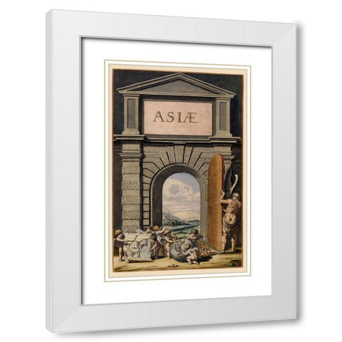 Asia Atlas Title Page - Blaeu 1655 White Modern Wood Framed Art Print with Double Matting by Blaeu