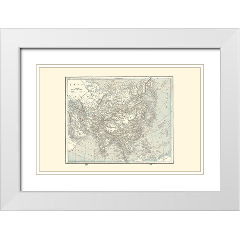 Asia - Rathbun 1893 White Modern Wood Framed Art Print with Double Matting by Rathbun