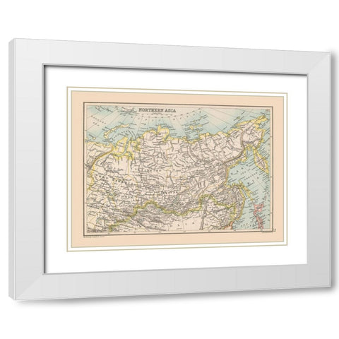 Siberia Northern Asia - Bartholomew 1892 White Modern Wood Framed Art Print with Double Matting by Bartholomew